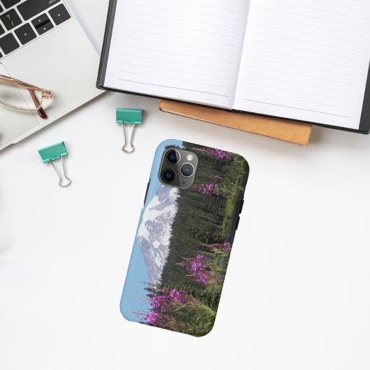 Mount Rainier en Wildflower Schilderachtig Landsch Case-Mate iPhone Case
