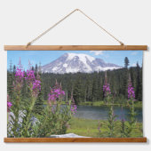 Mount Rainier en Wildflower Schilderachtig Landsch Hangend Wandkleed (Voorkant)