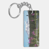 Mount Rainier en Wildflower Schilderachtig Landsch Sleutelhanger (Voorkant Links)
