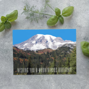 Mount Rainier Foto Bergachtige Verjaardag Kaart