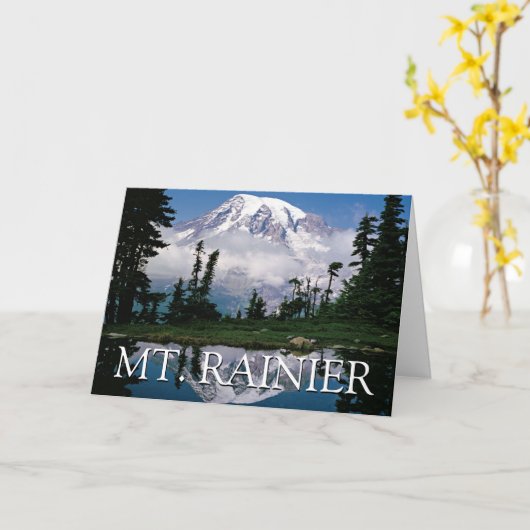 Mount Rainier | Gefeliciteerd Kaart (Gele Bloem)