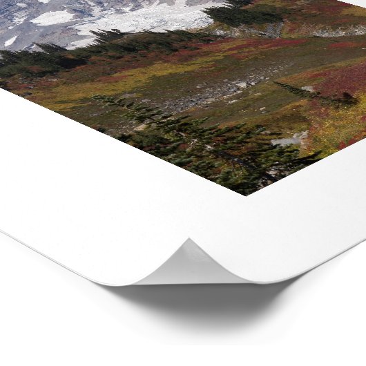 Mount Rainier herfst kleur landschap Poster (Hoek)