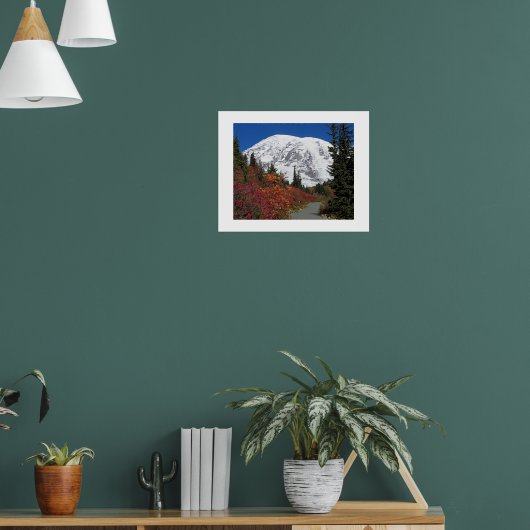 Mount Rainier Herfstkleuren Fotografische Poster (Woonkamer 1)