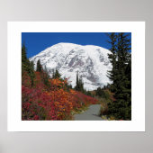 Mount Rainier Herfstkleuren Fotografische Poster (Voorkant)