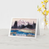 Mount Rainier, Hiroshi Yoshida, Woodcut Kaart (Gele Bloem)