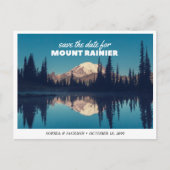 Mount Rainier Huwelijk Save the Date Retro Briefkaart (Voorkant)