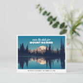 Mount Rainier Huwelijk Save the Date Retro Briefkaart (Staand voorkant)