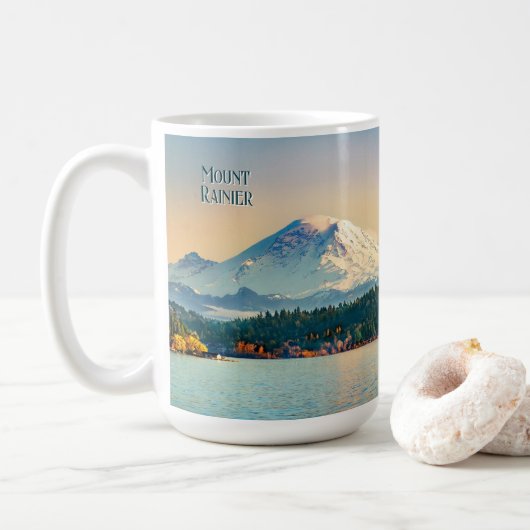 Mount Rainier in de staat Washington Koffiemok (Met donut)