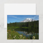 Mount Rainier Lake Reflectie met Wildflower (Voorkant / Achterkant)
