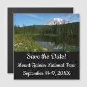 Mount Rainier Lake Reflectie met Wildflower (Voorkant / Achterkant)