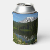Mount Rainier Lake Reflectie met Wildflower Blikjeskoeler (Blikje Achterkant)