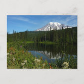 Mount Rainier Lake Reflectie met Wildflower Briefkaart (Voorkant)