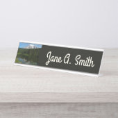 Mount Rainier Lake Reflectie met Wildflower Bureau Naambordje (Voorkant)