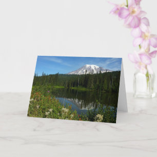 Mount Rainier Lake Reflectie met Wildflower Kaart