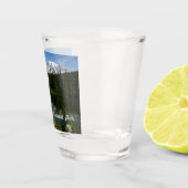 Mount Rainier Lake Reflectie met Wildflower Shot Glas (Rechts)