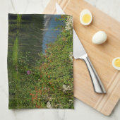 Mount Rainier Lake Reflectie met Wildflower Theedoek (Quarter Fold)