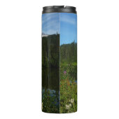 Mount Rainier Lake Reflectie met Wildflower Thermosbeker (Achterkant)