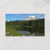 Mount Rainier Lake Reflectie met Wildflower Visitekaartje (Achterkant)