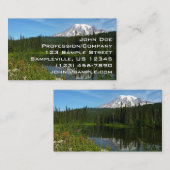 Mount Rainier Lake Reflectie met Wildflower Visitekaartje (Voorkant / Achterkant)