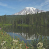 Mount Rainier Lake Reflection with Wildflowers Sticker (Voorkant)