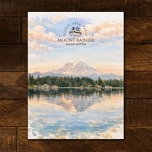 Mount Rainier, Lake Tapps, Washington Waterverf Briefkaart