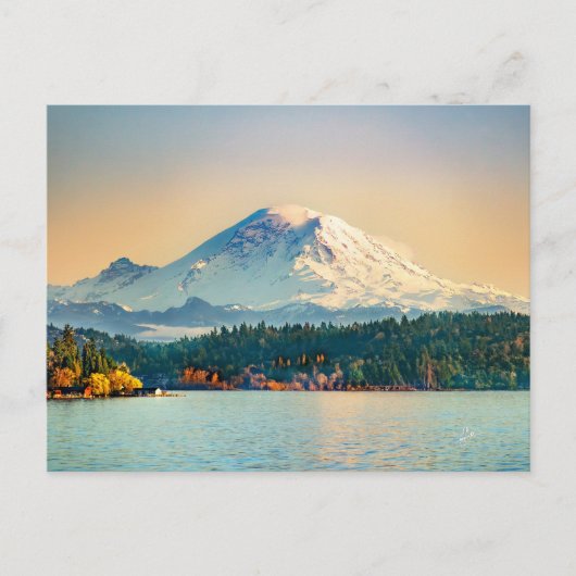 Mount Rainier Lake Washington Alle gelegenheden Bl Briefkaart (Voorkant)