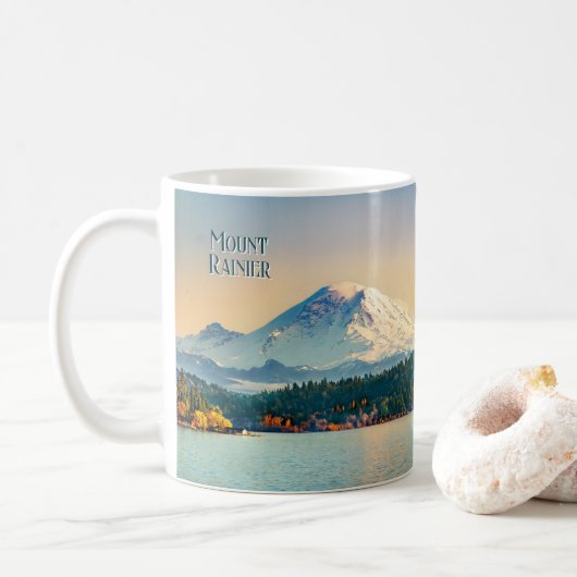 Mount Rainier Lake Washington Pacific Northwest Koffiemok (Met donut)