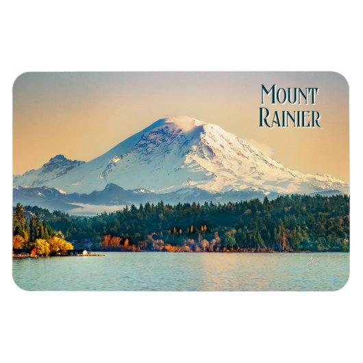 Mount Rainier Lake Washington Pacific Northwest Magneet (Horizontaal)