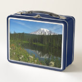 Mount Rainier-meerreflectie met wilde bloemen (Voorkant)