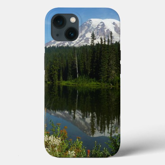Mount Rainier-meerreflectie met wilde bloemen Case-Mate iPhone Case (Achterkant)