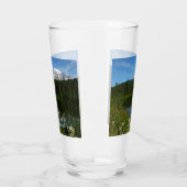 Mount Rainier-meerreflectie met wilde bloemen Glas (Links)