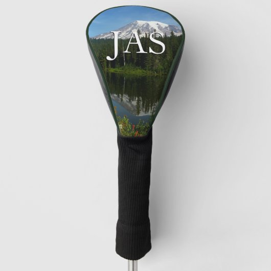 Mount Rainier-meerreflectie met wilde bloemen Golfheadcover (Voorkant)