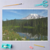 Mount Rainier-meerreflectie met wilde bloemen Tissuepapier (Craft)