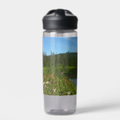 Mount Rainier-meerreflectie met wilde bloemen Waterfles (Voorkant)