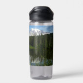 Mount Rainier-meerreflectie met wilde bloemen Waterfles (Achterkant)