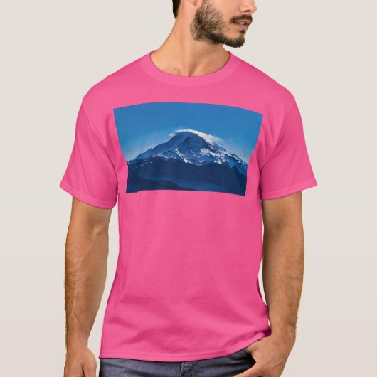 Mount Rainier met lenticulaire wolk (olieverfschil T-shirt (Voorkant)