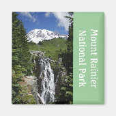 Mount Rainier met Waterfall Magnet (Voorkant)