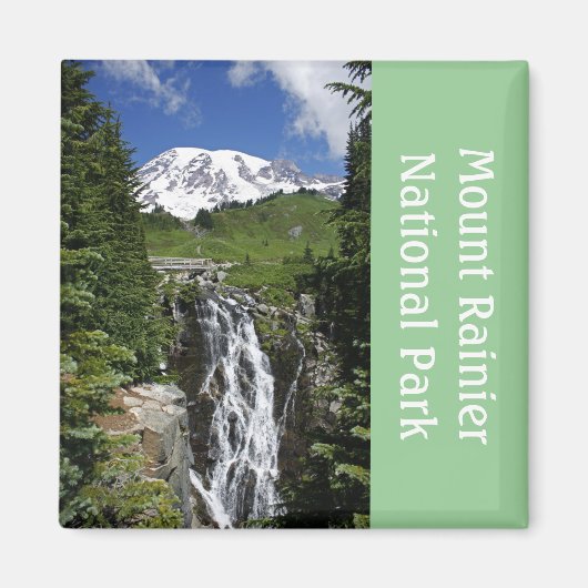 Mount Rainier met Waterfall Magnet (Voorkant)
