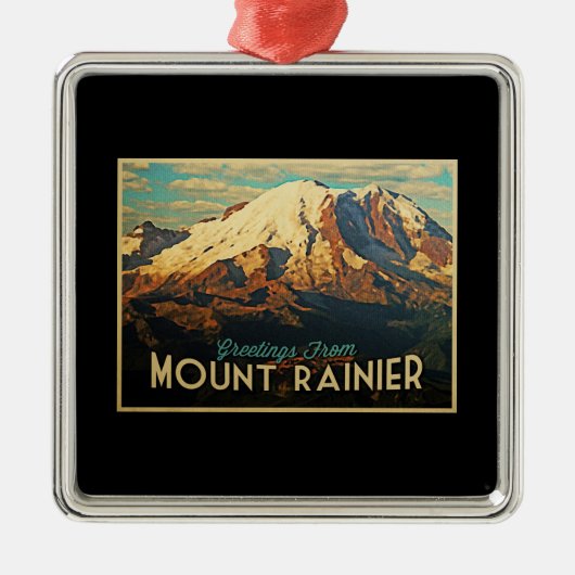 Mount Rainier Metalen Ornament (Voorkant)