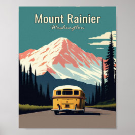 Mount Rainier Minimalist  Art Travel Poster