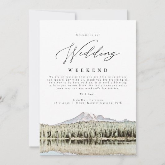 MOUNT RAINIER Mountain Weddenschap Welkomstroute Kaart (Voorkant)