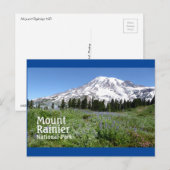 Mount Rainier N.P. met tekst Briefkaart (Voorkant / Achterkant)