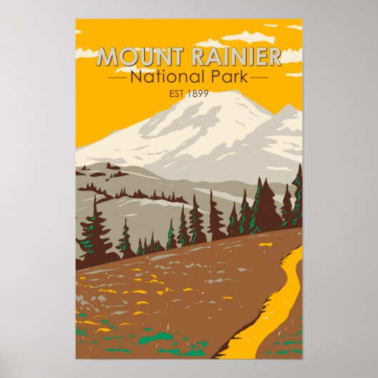 Mount Rainier Nationaal Park Cowlitz Divide  Poster (Voorkant)