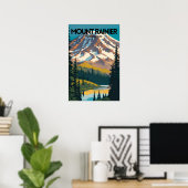 Mount Rainier Nationaal Park Traditionele Reizen P Poster (Thuiskantoor)