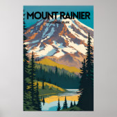 Mount Rainier Nationaal Park Traditionele Reizen P Poster (Voorkant)