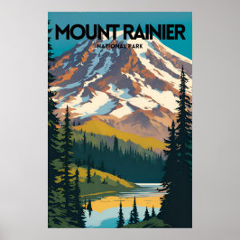 Mount Rainier Nationaal Park Traditionele Reizen P Poster