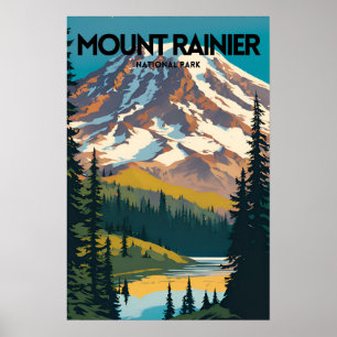 Mount Rainier Nationaal Park Traditionele Reizen P Poster