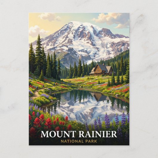 Mount Rainier Nationaal Park Washington Briefkaart (Voorkant)