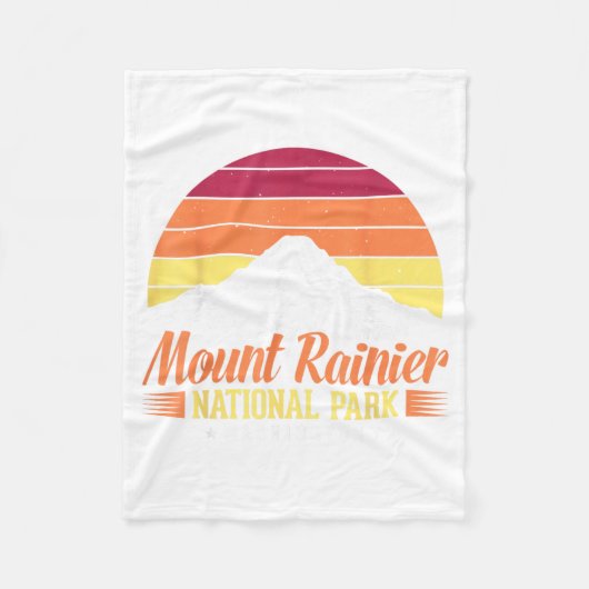Mount Rainier Nationaal Park Washington Retro Fleece Deken (Voorkant)