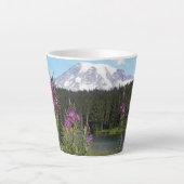Mount Rainier Nationaal Park Wildflower Landschap Latte Mok (Voorkant)